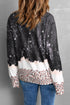 Black Christmas Santa Clause Leopard Print Graphic Sweatshirt